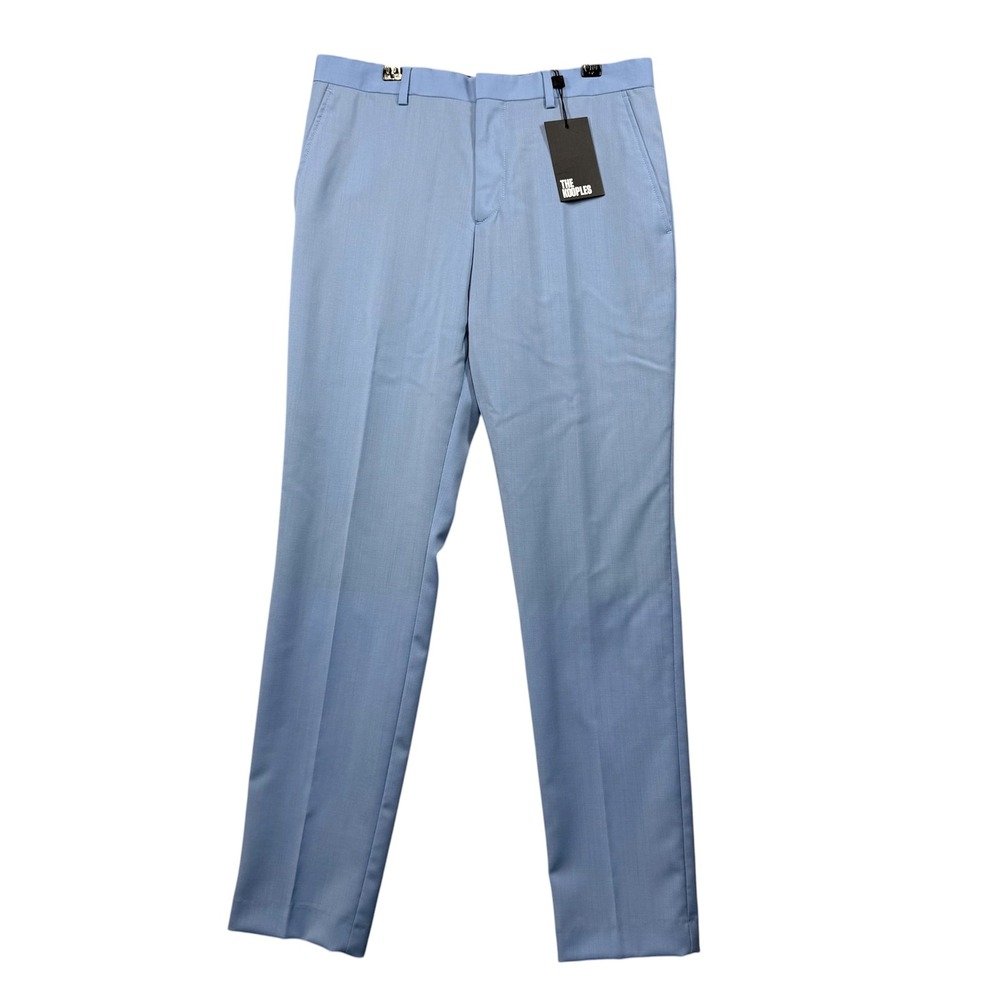 The Kooples Dress Pants Women US size 31/32 Blue Slim Fit Trousers HPAN26062K